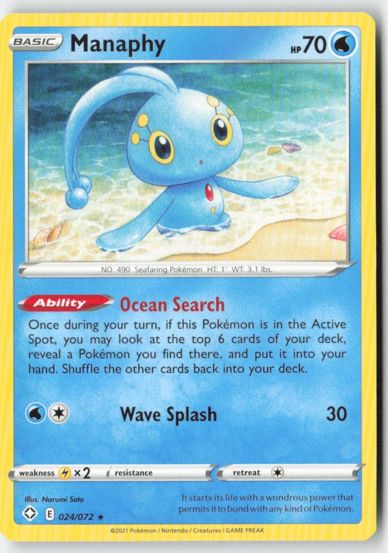 Manaphy 24/72 Regular Shining Fates Moderately Played