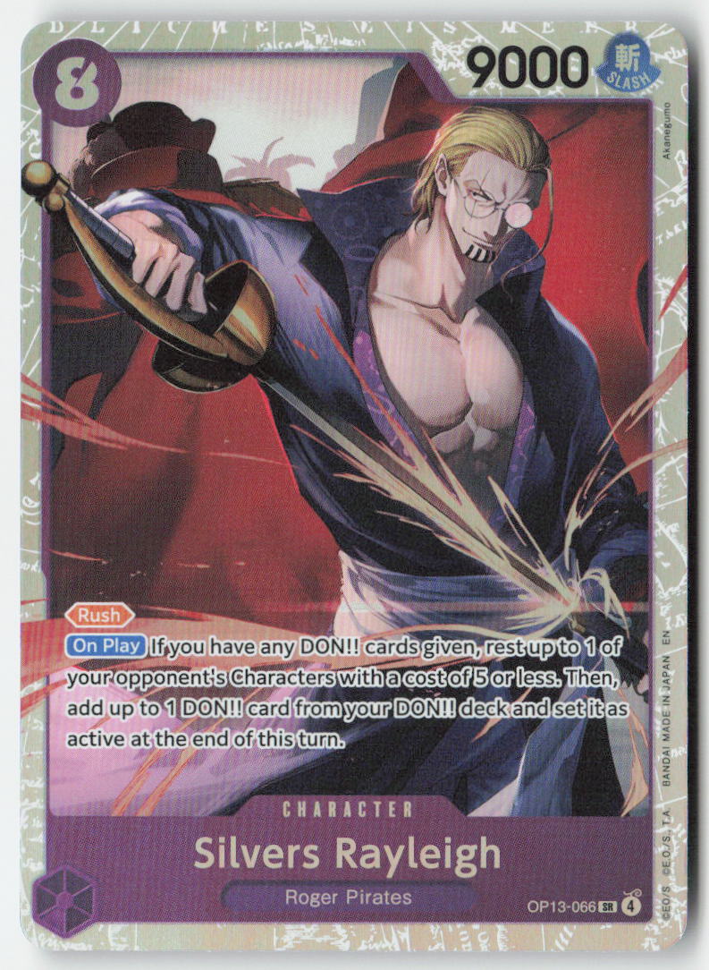 Silvers Rayleigh OP13-066 Foil Super Rare Lightly Played, Front