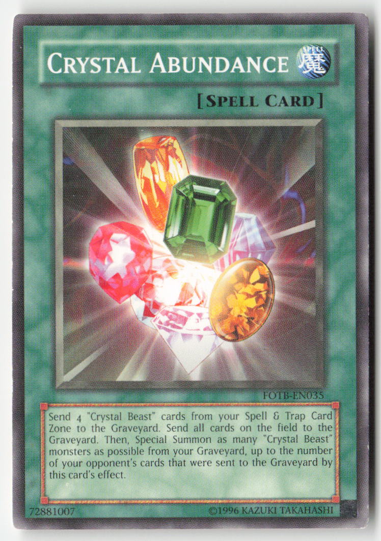 Crystal Abundance FOTB-EN035 Unlimited Common Moderately Played