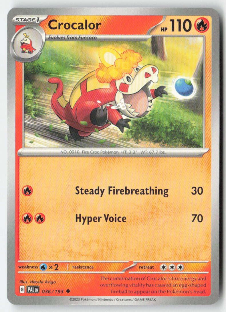 Crocalor 036/193 Regular Paldea Evolved Moderately Played