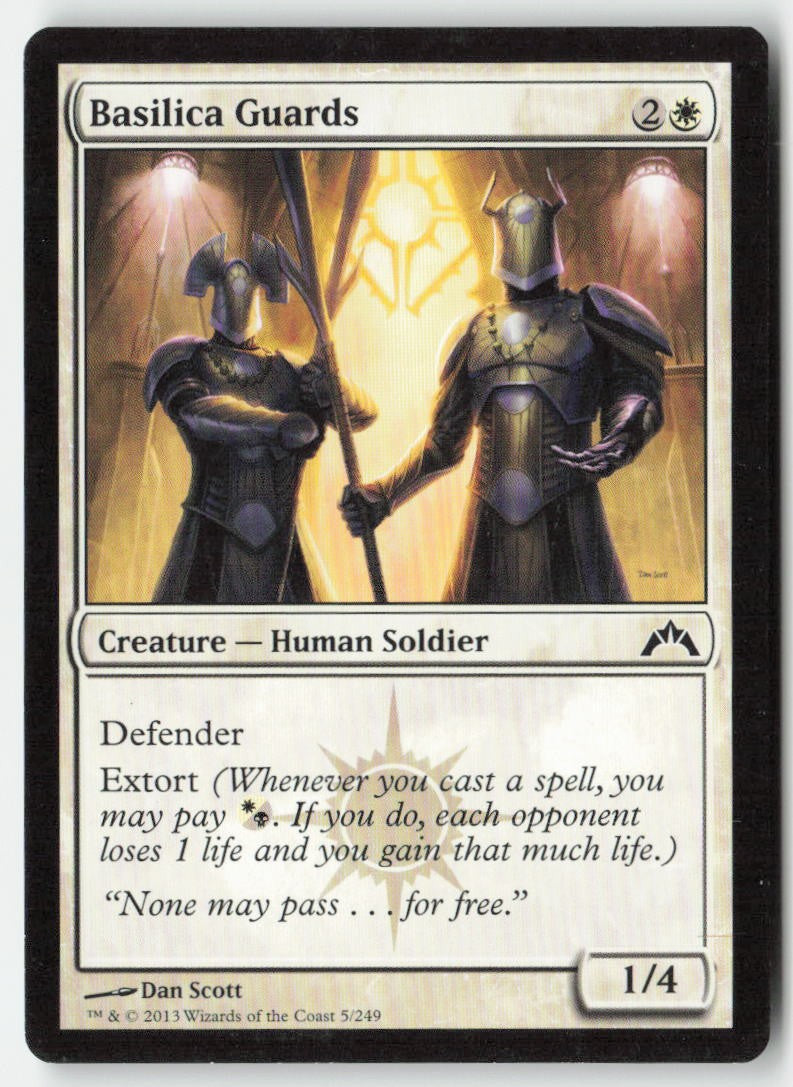 Basilica Guards GTC 5 Common Moderately Played, Front