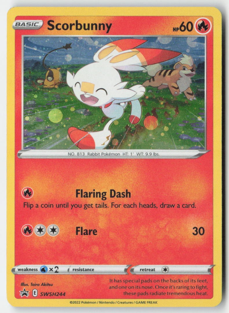 Scorbunny SWSH244 Holo SWSH Black Star Promos Moderately Played, Front