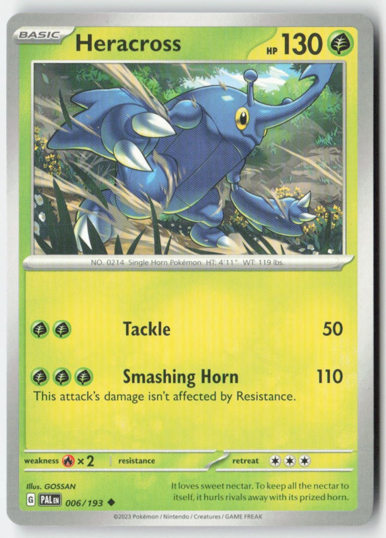 Heracross 006/193 Regular Paldea Evolved Moderately Played, Front
