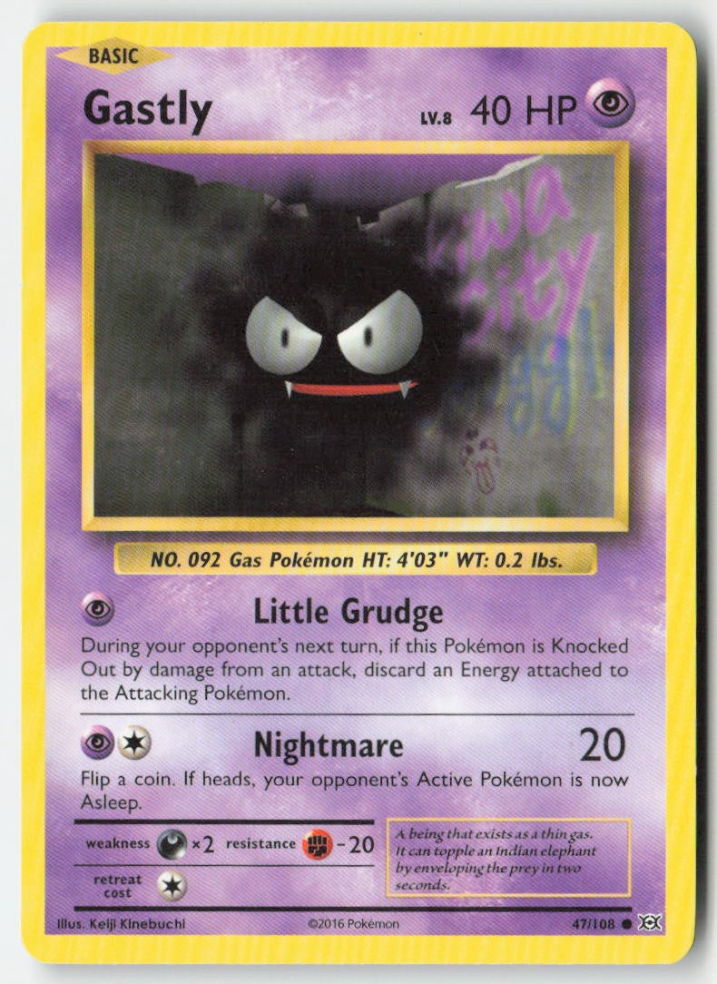 Gastly 47/108 Regular Evolutions Moderately Played