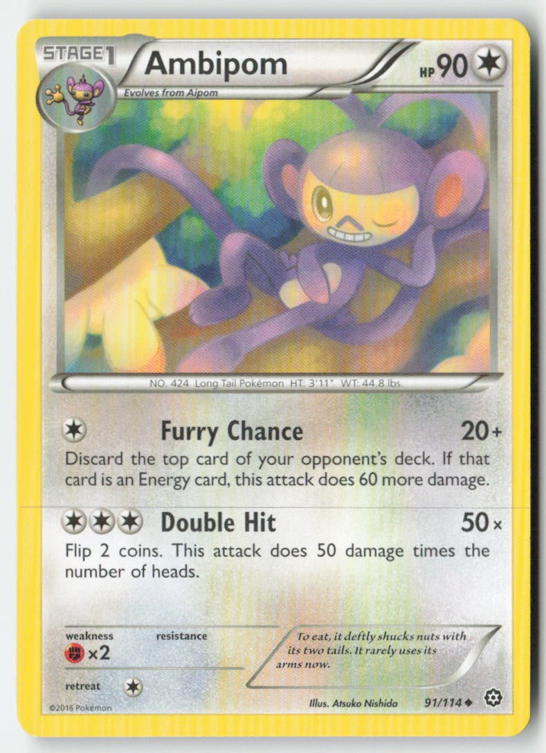 Ambipom 91/114 Regular Steam Siege Moderately Played
