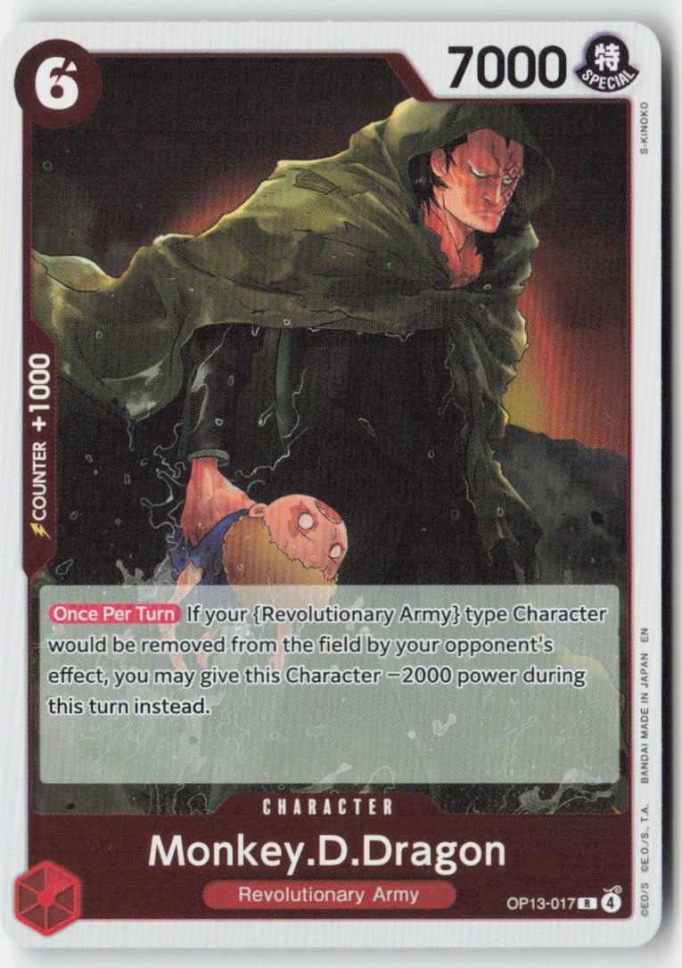 Monkey.D.Dragon OP13-017 Foil Rare Lightly Played, Front