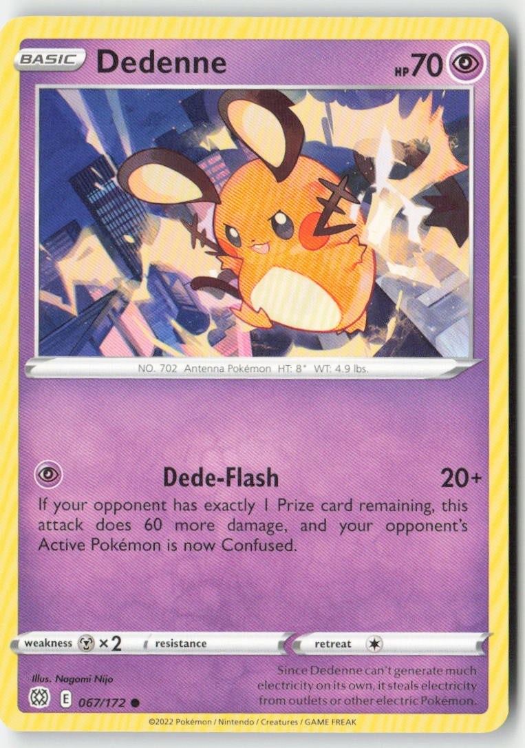 Dedenne 067/172 Regular Brilliant Stars Moderately Played
