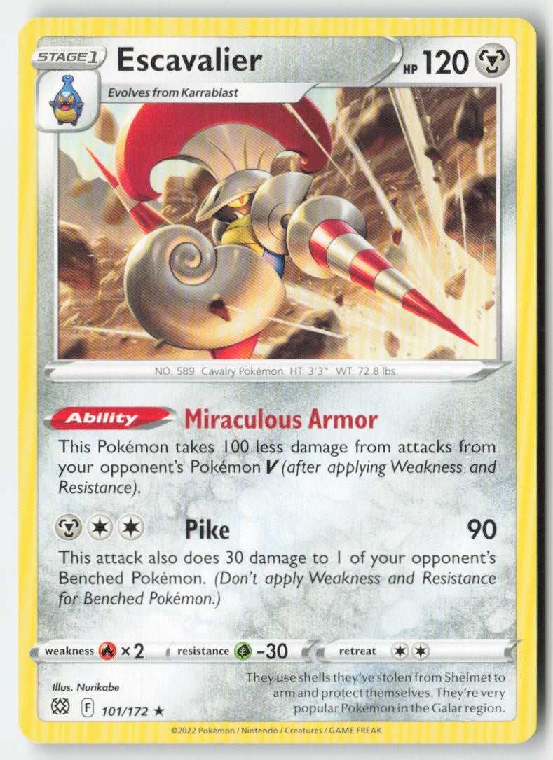 Escavalier 101/172 Regular Brilliant Stars Moderately Played, Front