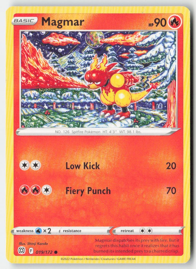 Magmar 019/172 Regular Brilliant Stars Moderately Played, Front