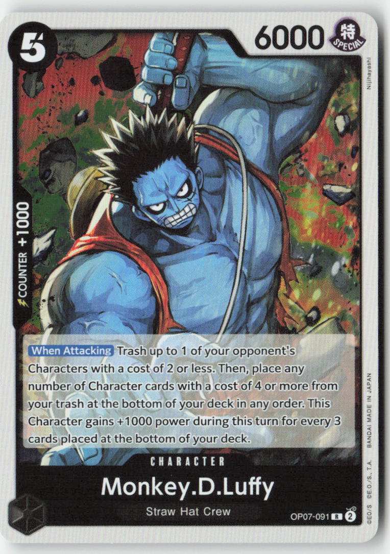 Monkey.D.Luffy OP07-091 Foil Rare Lightly Played