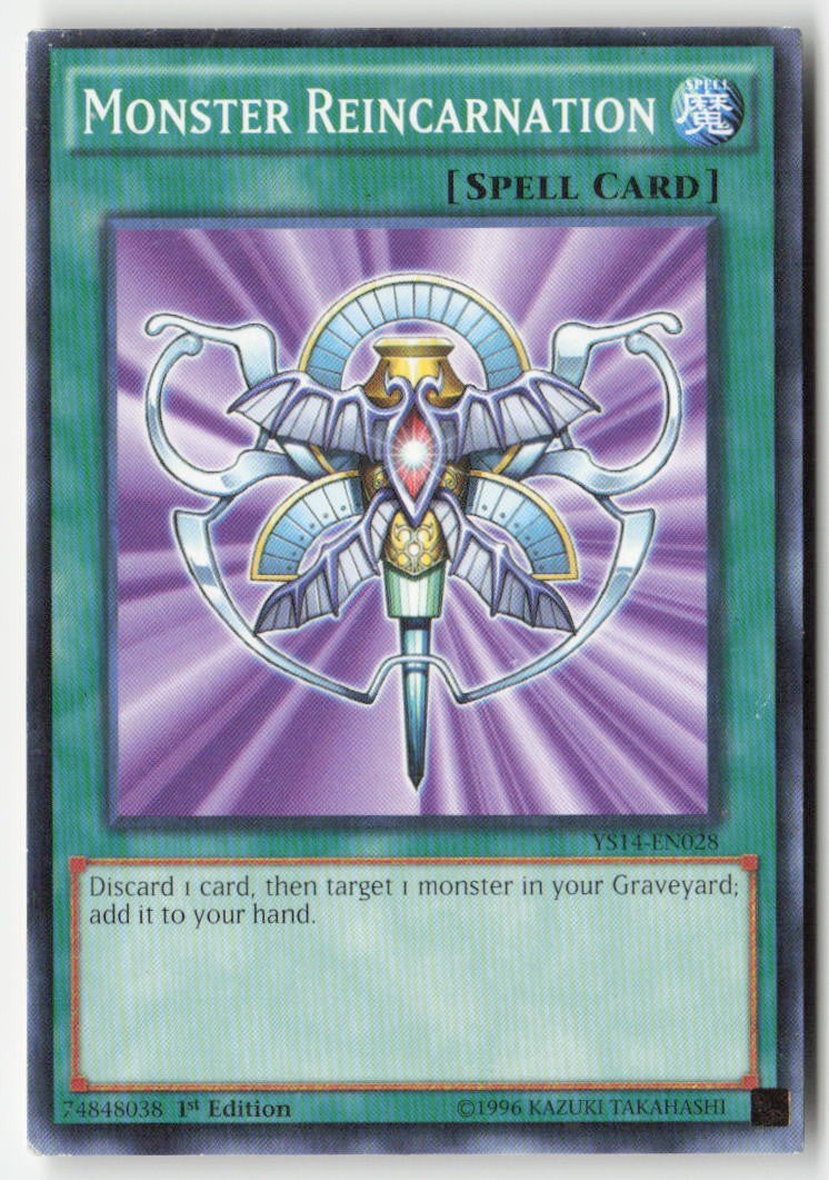 Monster Reincarnation YS14-EN028 1st Edition Common Moderately Played