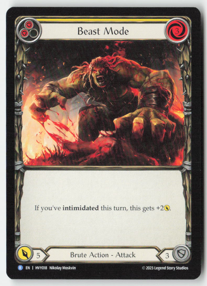 Beast Mode (Yellow) #HVY018 - Heavy Hitters - Flesh and Blood - Rare - Near Mint