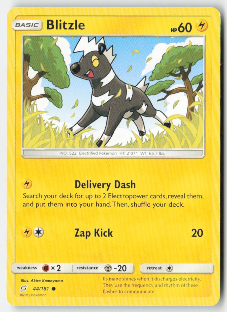 Blitzle 44/181 Regular Team Up Moderately Played, Front