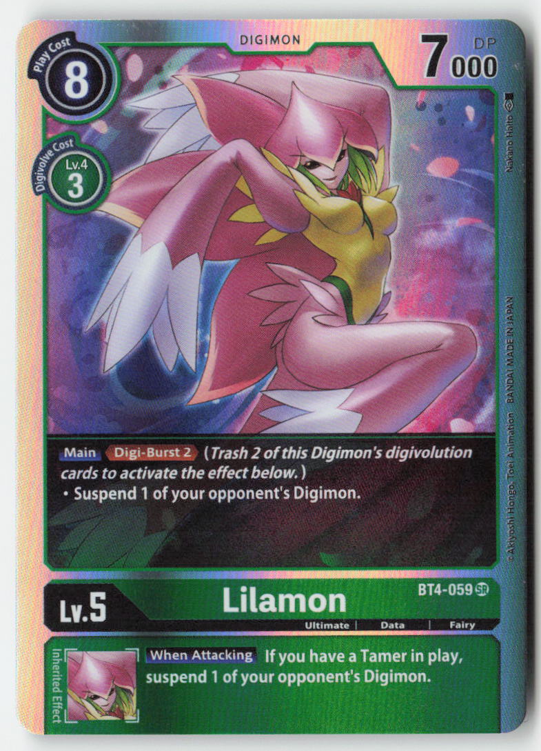 Lilamon BT4-059 Foil Super Rare Near Mint, Front