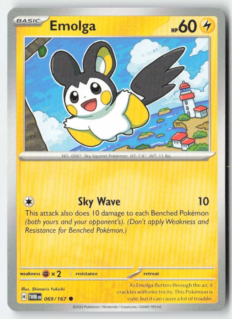 Emolga 069/167 Regular Twilight Masquerade Moderately Played