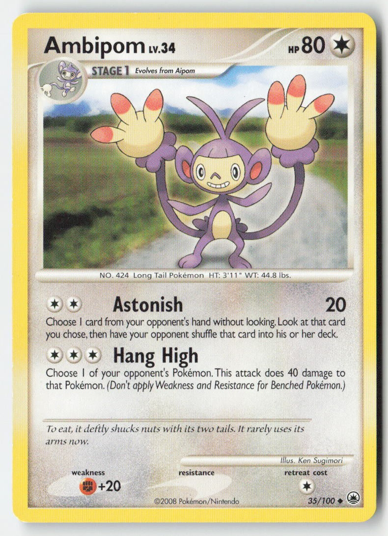 Ambipom 35/100 Regular Majestic Dawn Moderately Played, Front