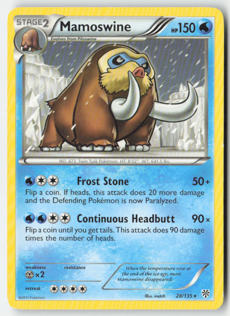 Mamoswine 28/135 Regular Plasma Storm Moderately Played