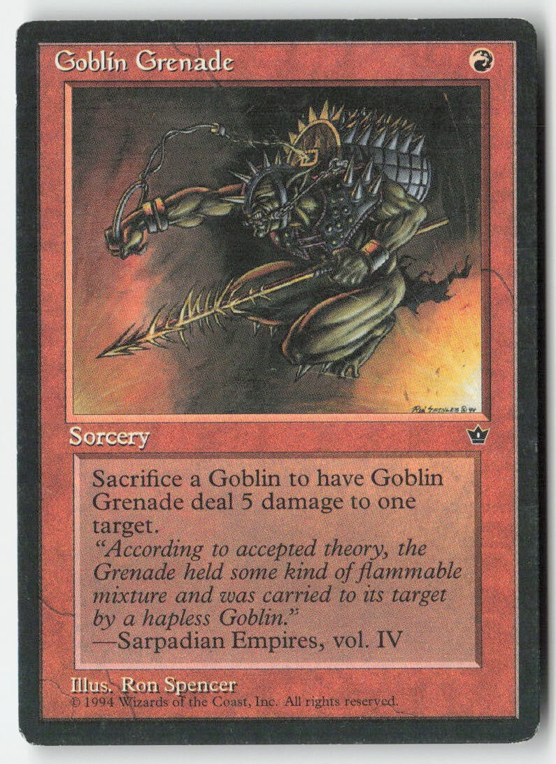 Goblin Grenade FEM 56a Common Moderately Played, Front