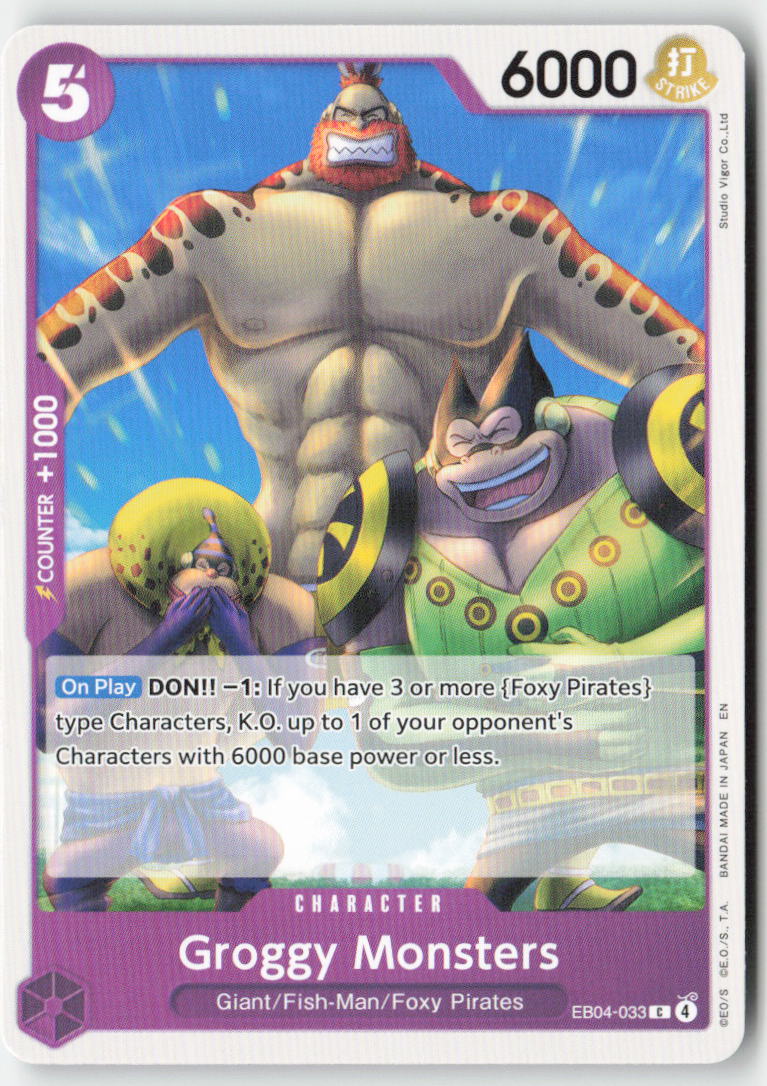 Groggy Monsters (OP14 Reprint) EB04-033 Normal Common Lightly Played, Front