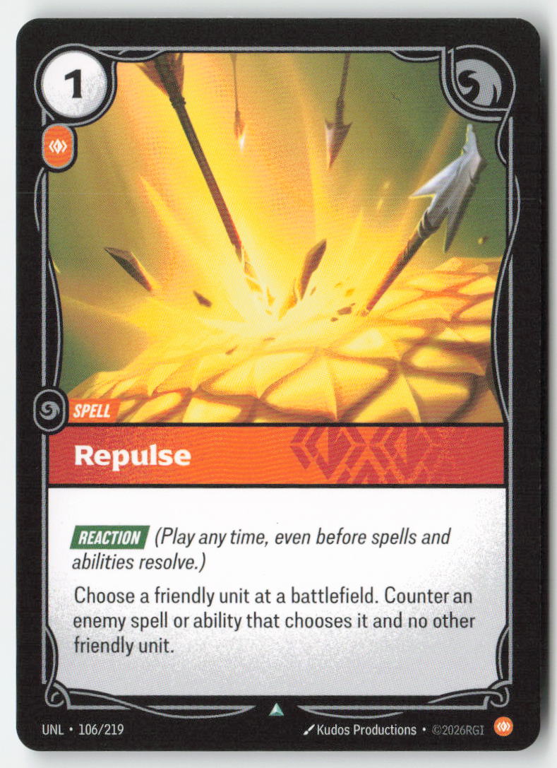 Repulse #106/219 - Unleashed - Riftbound - Uncommon - Lightly Played