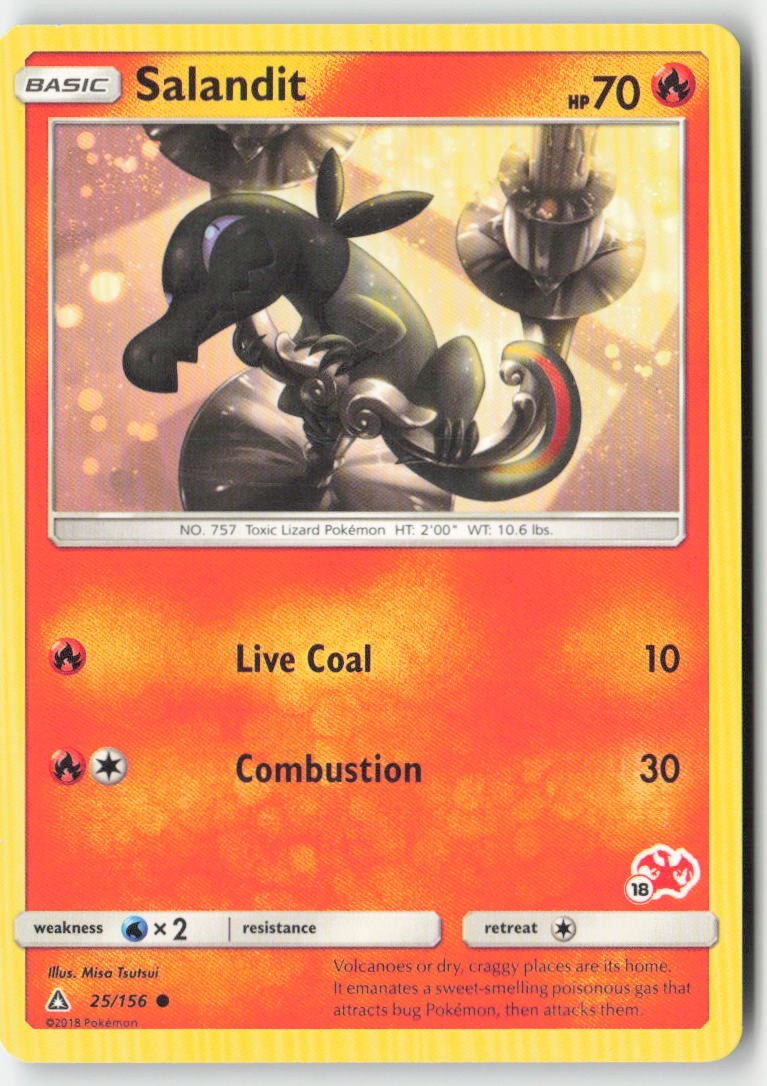 Salandit (#18 Charizard Stamped) 025/156 Regular Battle Academy Moderately Played, Front