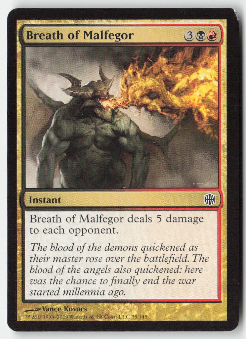 Breath of Malfegor ARB 35 Common Moderately Played