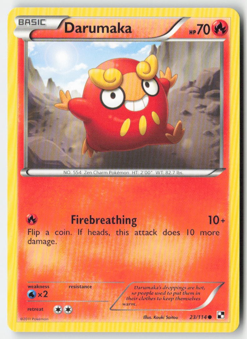 Darumaka 23/114 Regular Black & White Moderately Played, Front