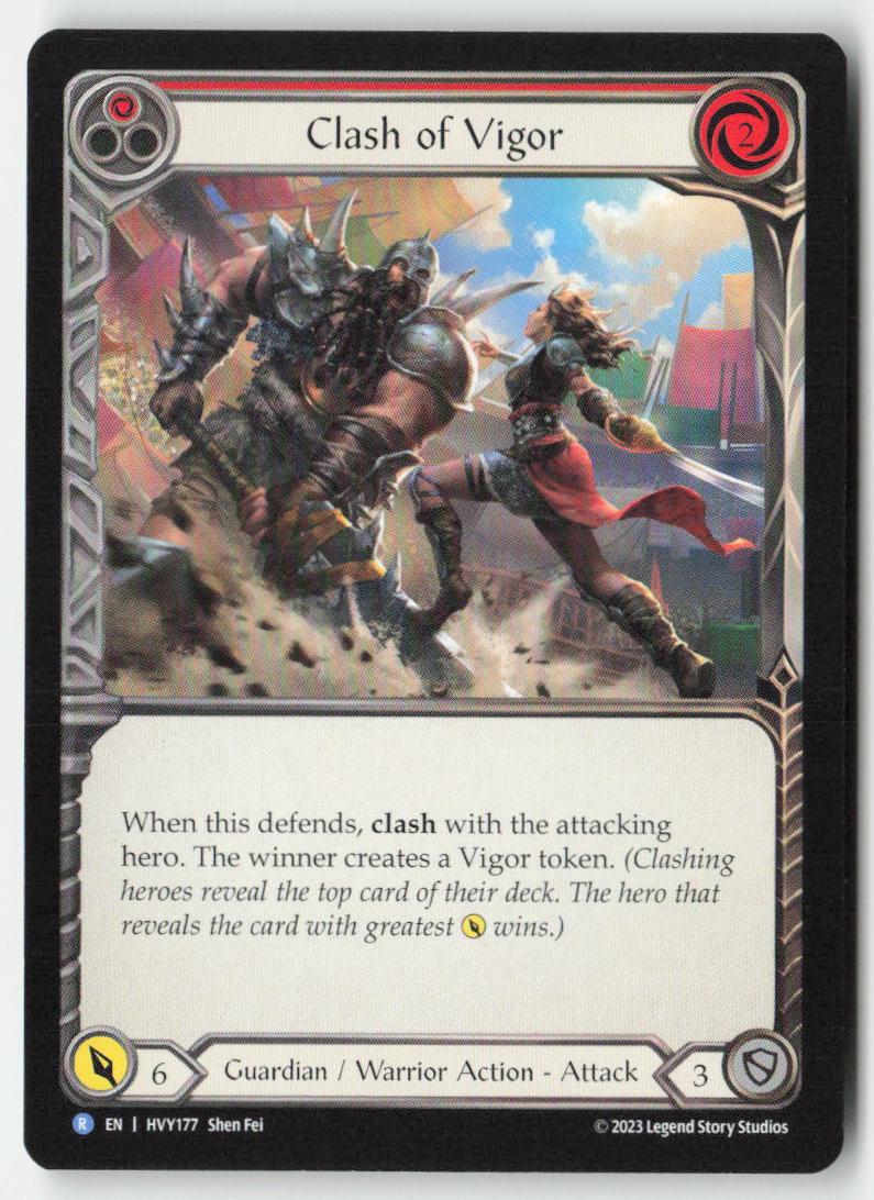 Clash of Vigor (Red) #HVY177 - Heavy Hitters - Flesh and Blood - Rare - Near Mint, Front