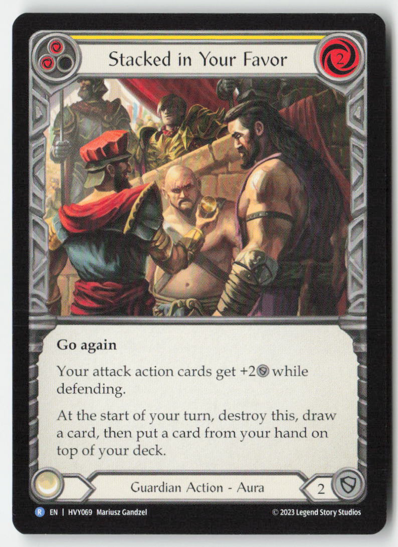 Stacked in Your Favor (Yellow) #HVY069 - Heavy Hitters - Flesh and Blood - Rare - Near Mint