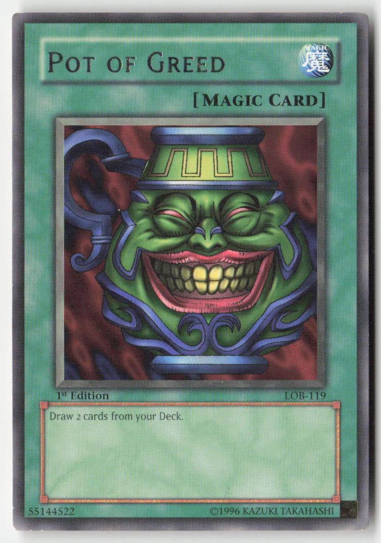 Pot of Greed LOB-119 1st Edition Rare Moderately Played, Front