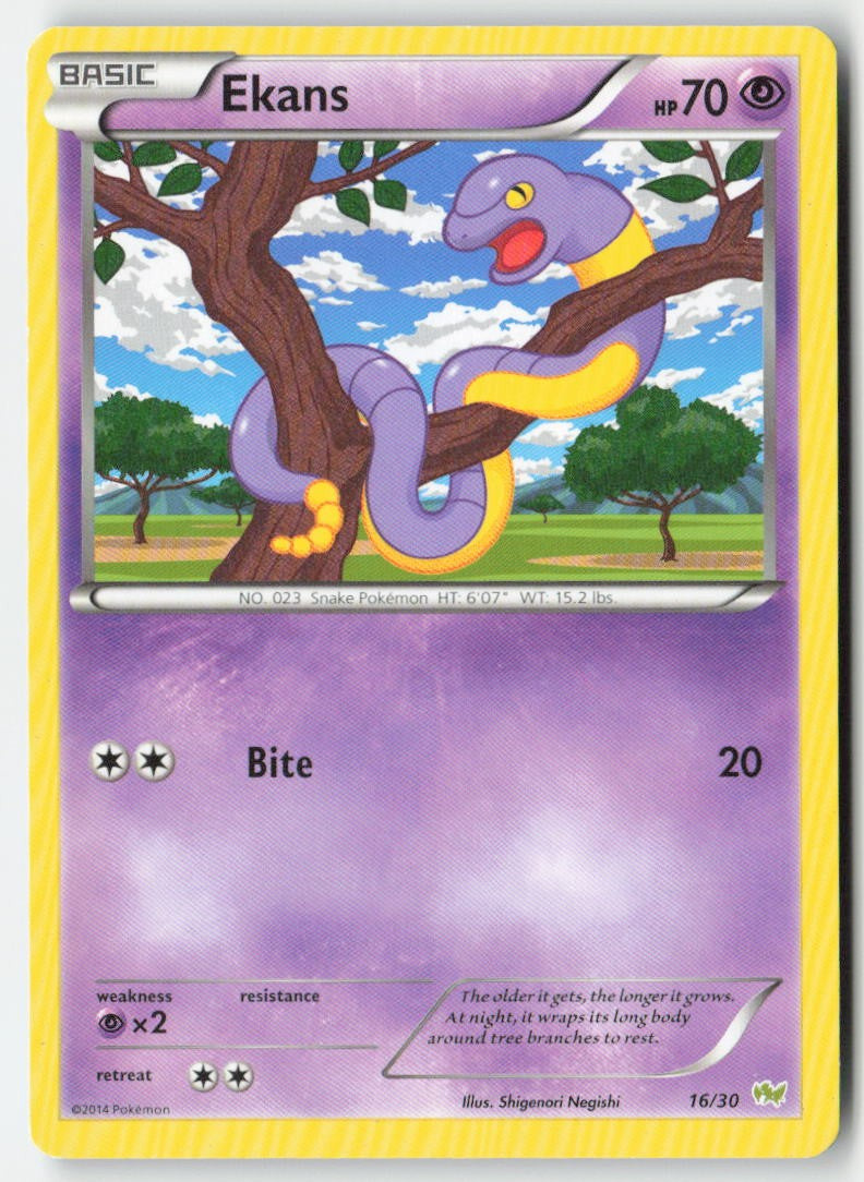 Ekans 16/30 Regular XY trainer Kit (Noivern) Moderately Played