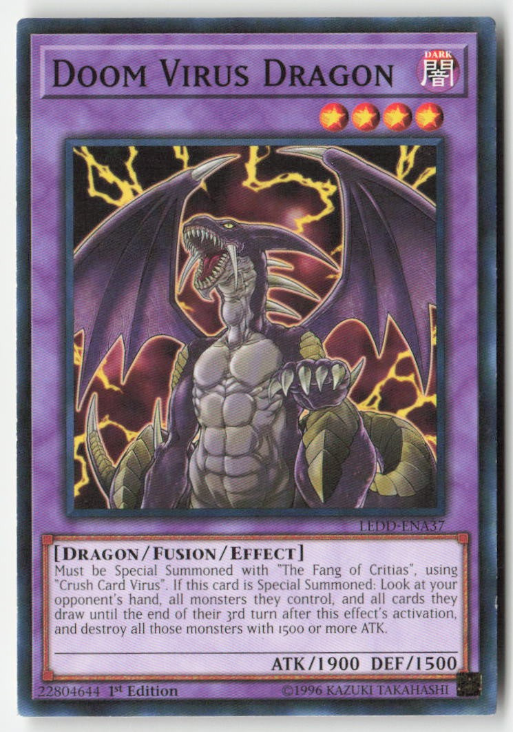 Doom Virus Dragon LEDD-ENA37 1st Edition Common Moderately Played