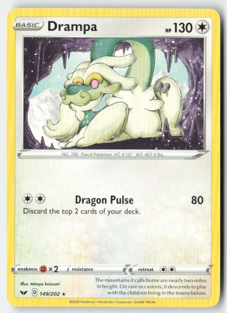 Drampa 149/202 Regular Sword & Shield Moderately Played, Front