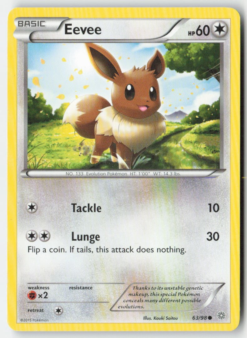 Eevee 63/98 Regular Ancient Origins Moderately Played