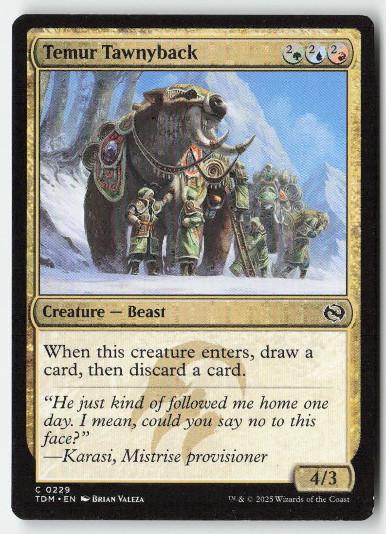Temur Tawnyback TDM 229 Common Moderately Played, Front