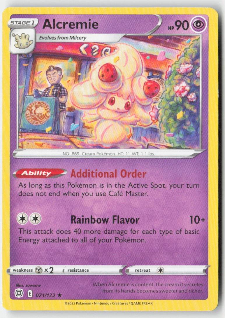 Alcremie 071/172 Regular Brilliant Stars Moderately Played