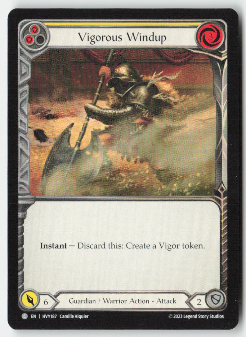 Vigorous Windup (Yellow) #HVY187 - Heavy Hitters - Flesh and Blood - Common - Near Mint, Front