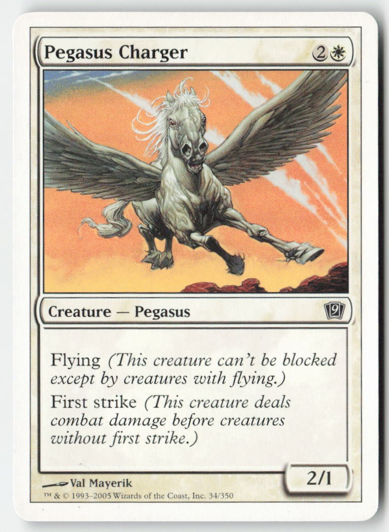 Pegasus Charger 9ED 34 Common Moderately Played, Front