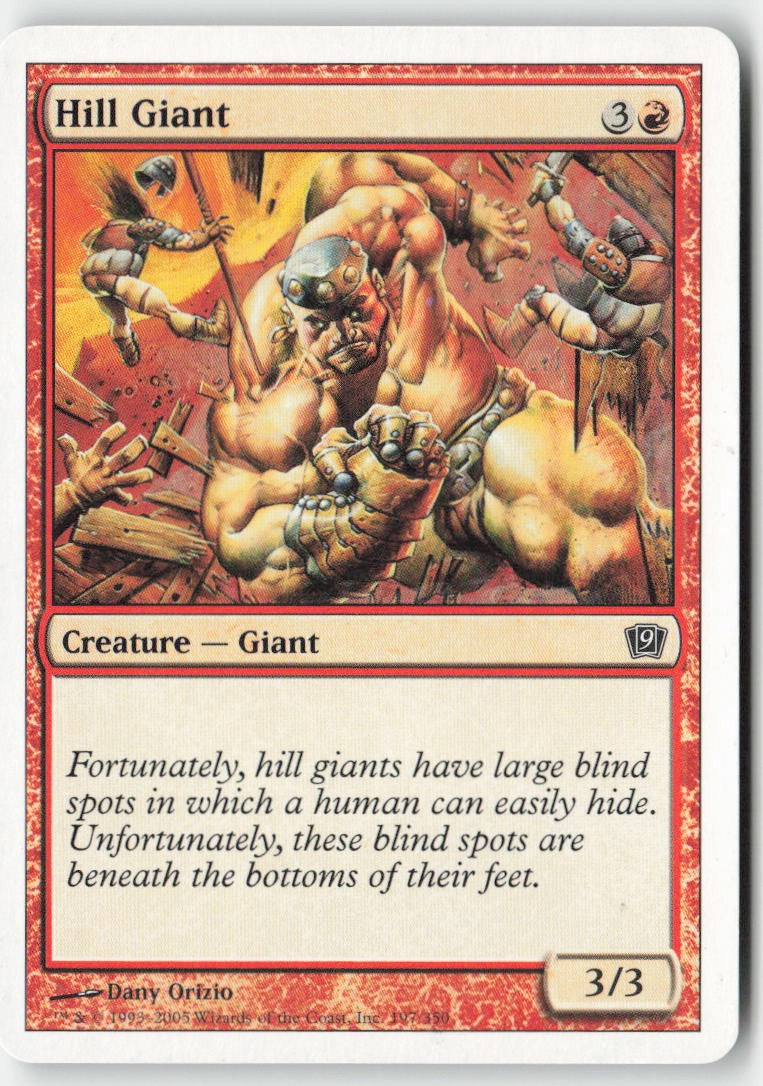 Hill Giant 9ED 197 Common Moderately Played, Front