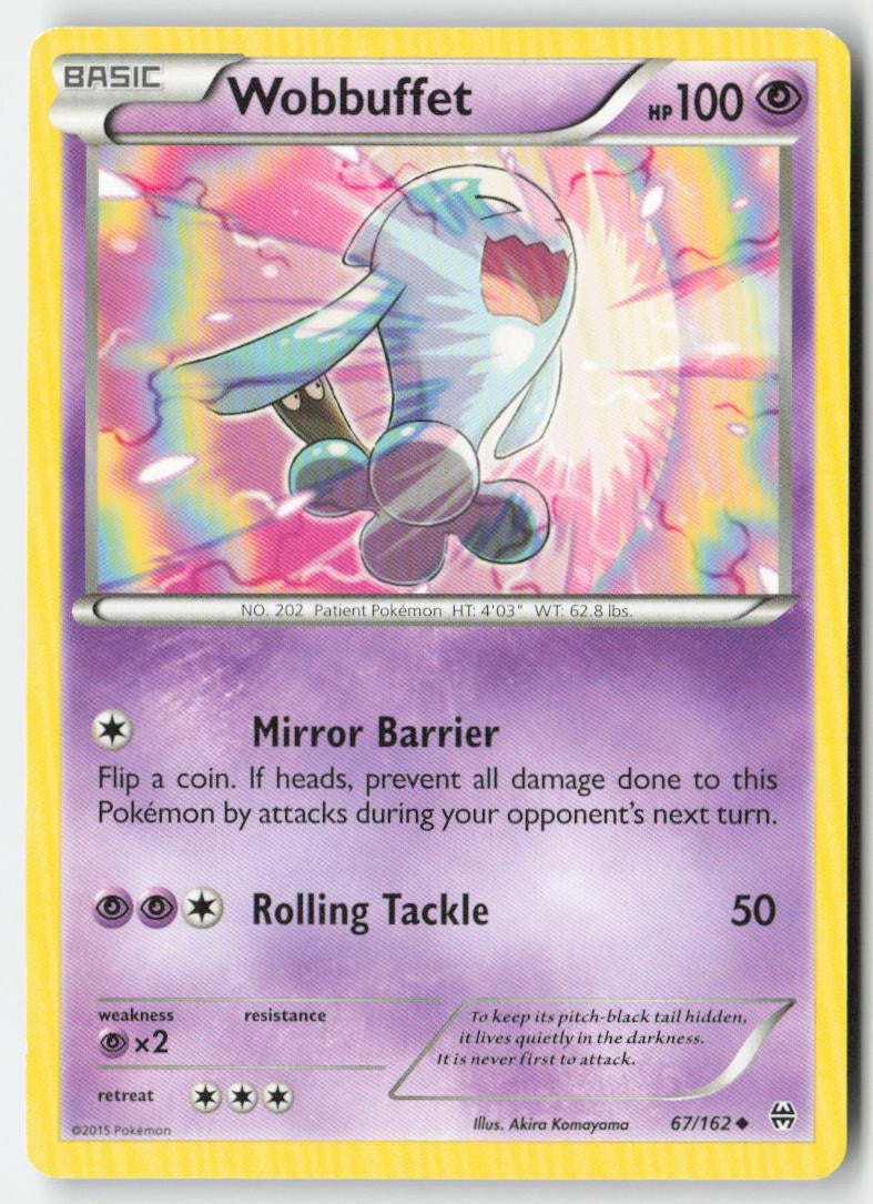 Wobbuffet 67/162 Regular BREAKthrough Moderately Played
