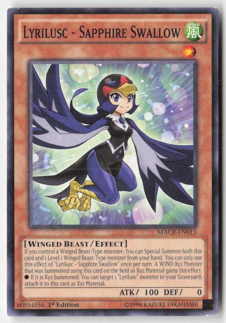 Lyrilusc - Sapphire Swallow MACR-EN013 1st Edition Common Moderately Played, Front