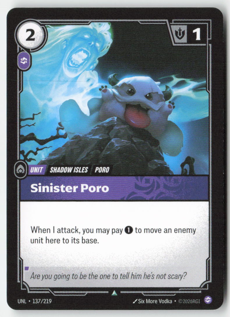 Sinister Poro #137/219 - Unleashed - Riftbound - Uncommon - Lightly Played