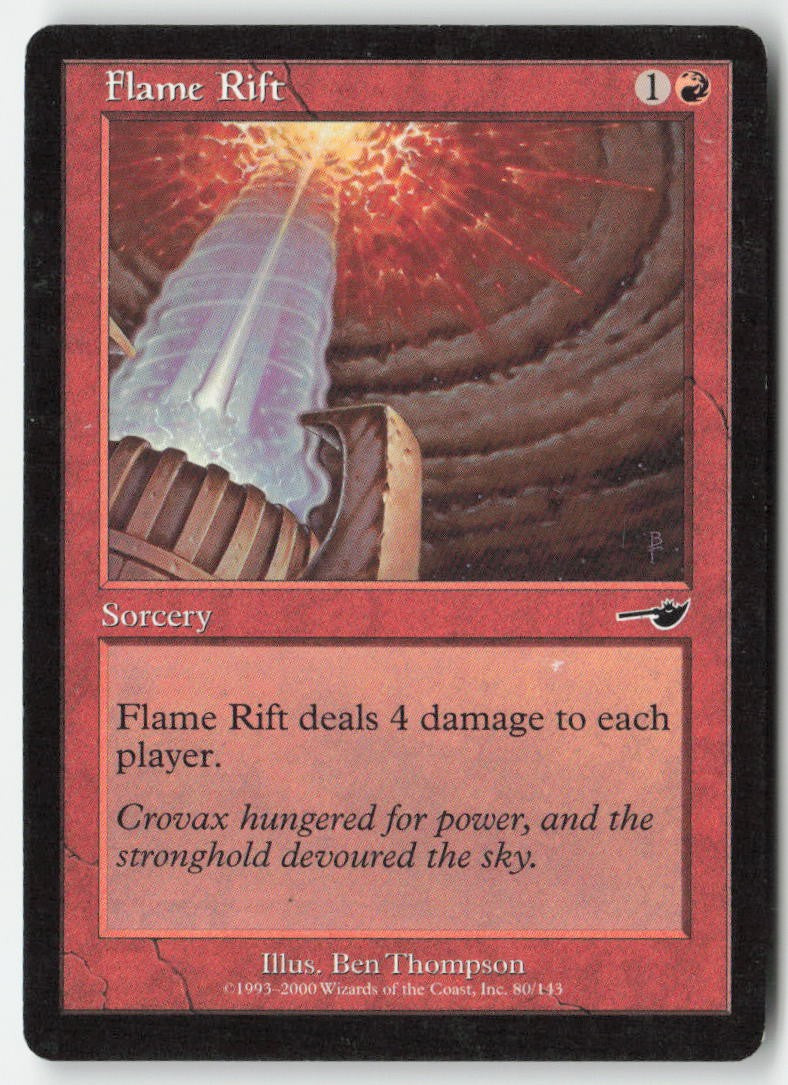 Flame Rift NEM 80 Common Moderately Played, Front