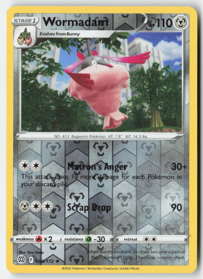 Wormadam 098/172 Reverse Holo Brilliant Stars Moderately Played
