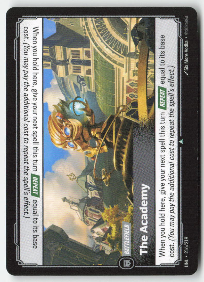 The Academy #216/219 - Unleashed - Riftbound - Uncommon - Lightly Played, Front
