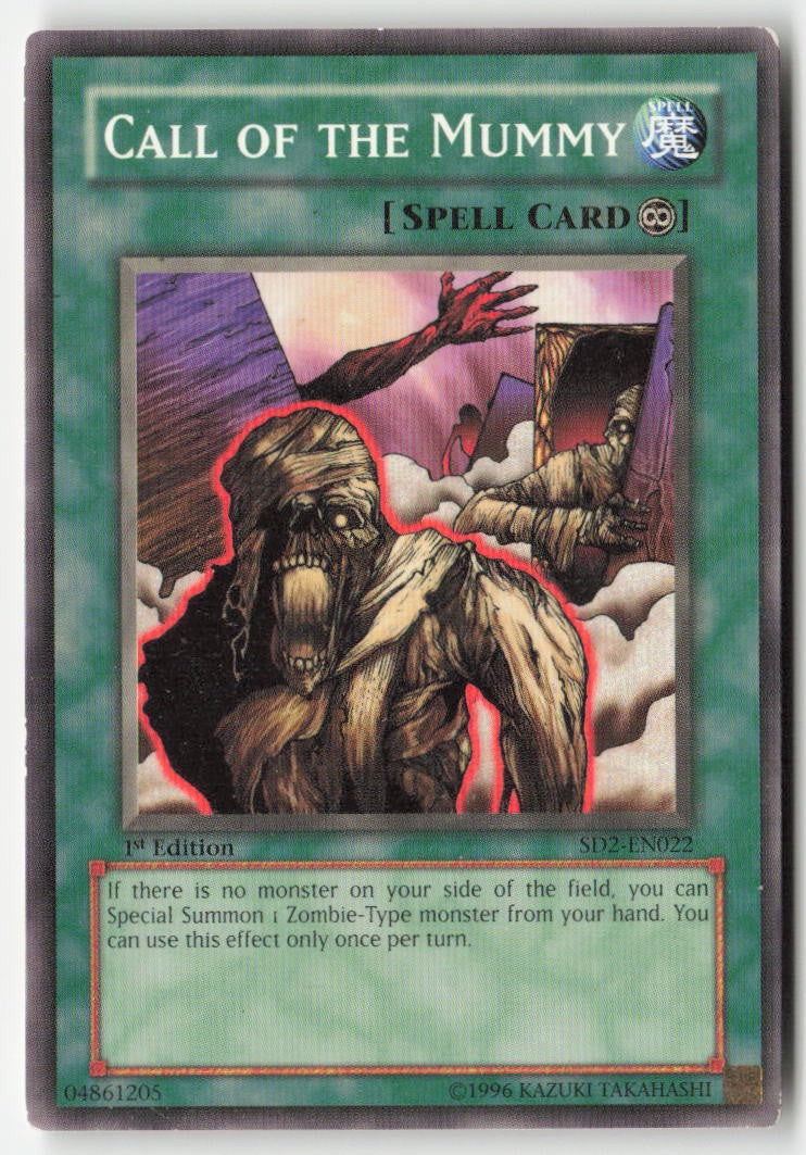 Call of the Mummy SD2-EN022 1st Edition Common Moderately Played, Front