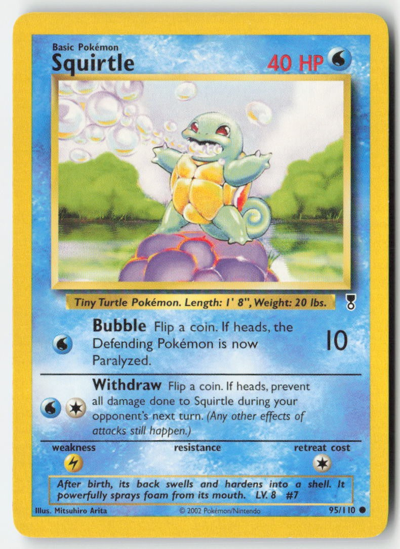 Squirtle 95/110 Regular Legendary Collection Moderately Played, Front
