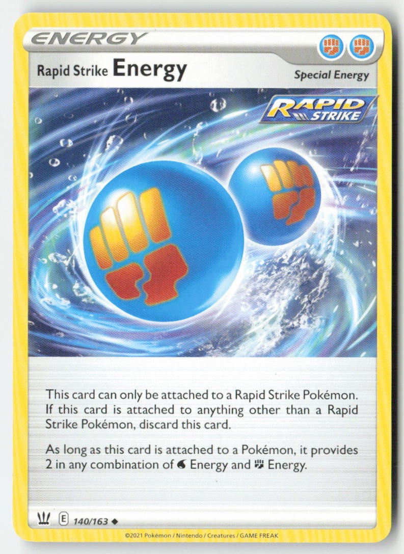 Rapid Strike Energy 140/163 Regular Battle Styles Moderately Played, Front