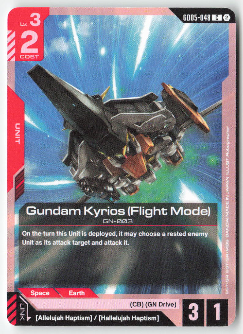 Gundam Kyrios (Flight Mode) GD05-048 Common Normal Lightly Played, Front