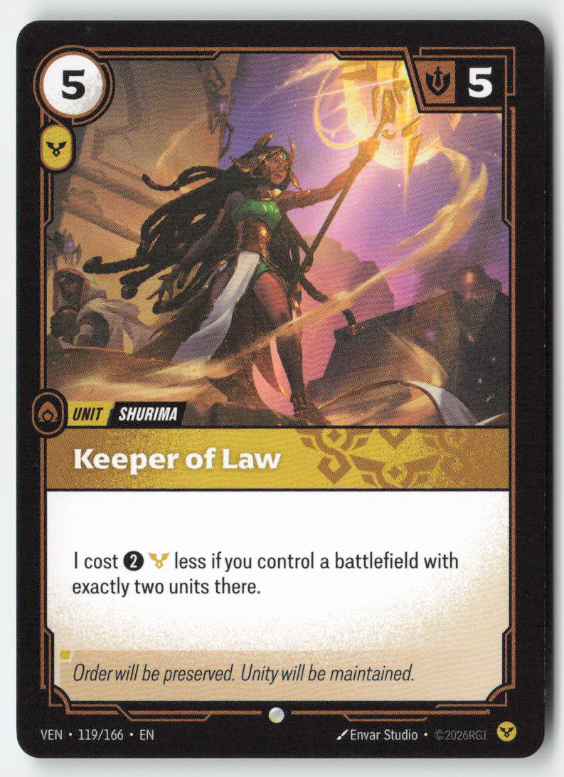 Keeper of Law #119/166 - Vendetta - Riftbound - Common - Lightly Played, Front